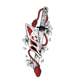 Эскиз тату "Кицунэ"