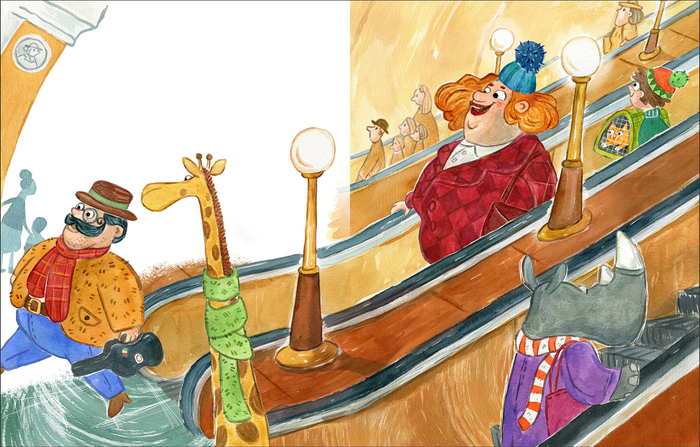 На эскалаторе