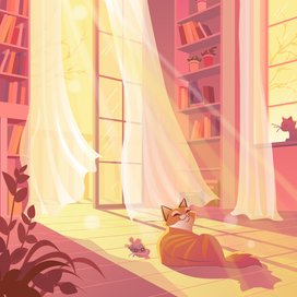 Котик на закате