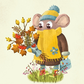 Мышка с гербарием