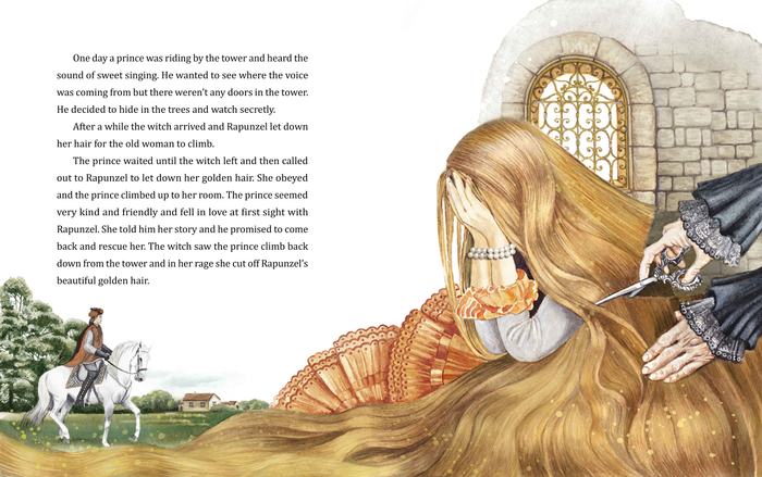 Иллюстрация к сказке Братьев Гримм "Рапунцель"