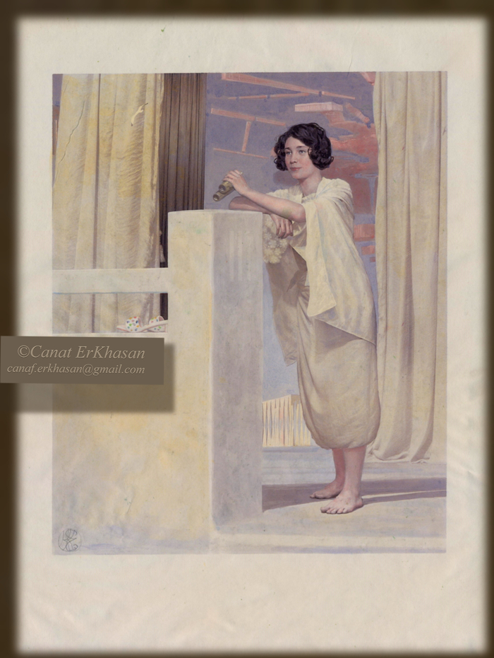 Портрет. В Июле. Акварель, 21 х 27 см. 