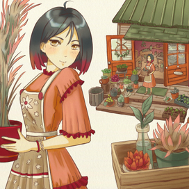 Три иллюстрации: Девушки разных профессий (аниме)