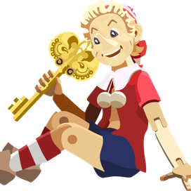 Буратино поза сидя