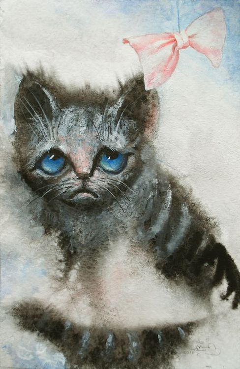 Грустный котенок