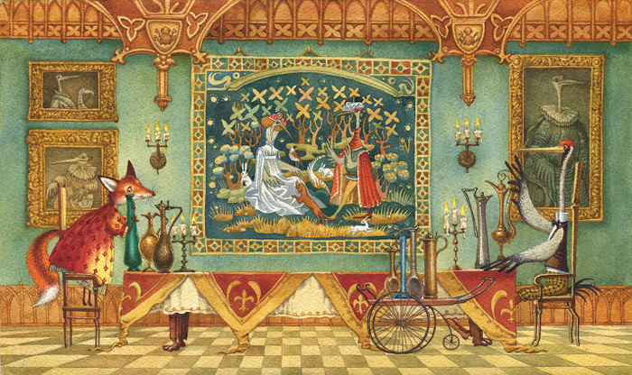 Лиса в гостях у Журавля.