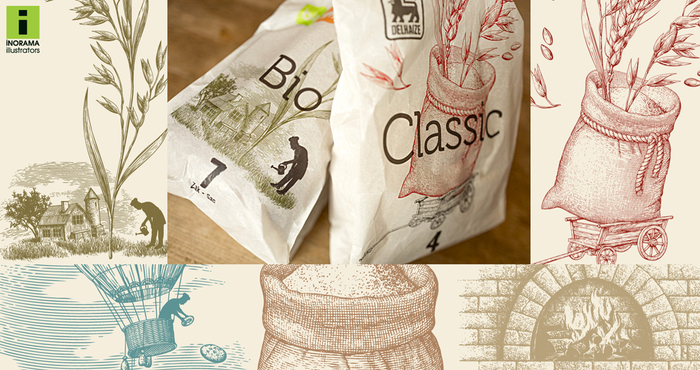 Гравюры на упаковку хлеба.