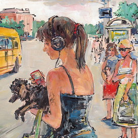 На остановке