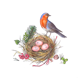 Птичка в гнездышке