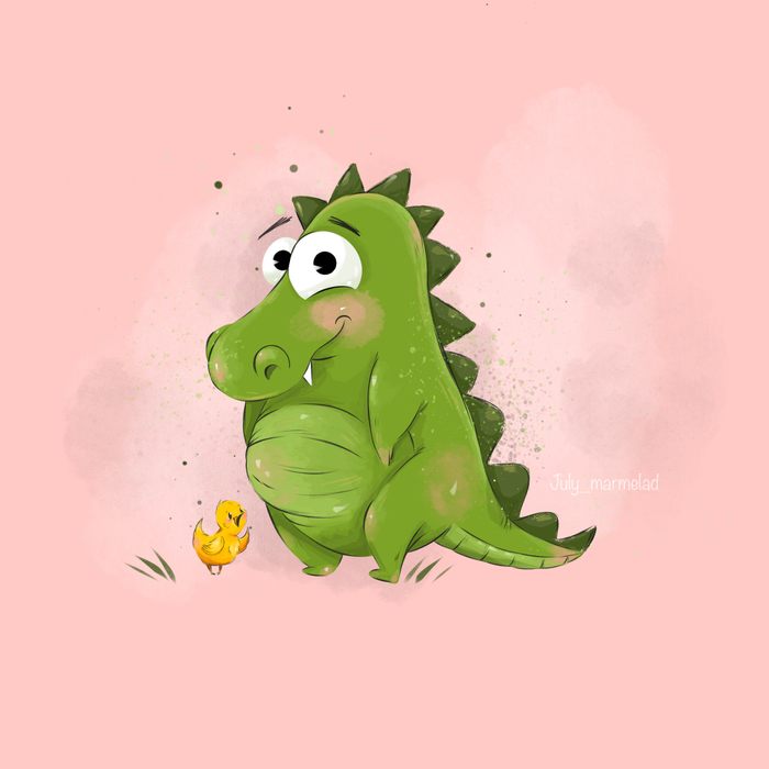 Крокодил и цыплёнок 