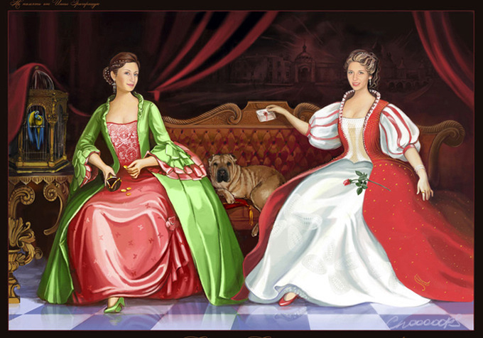 портрет сестер