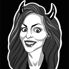 Автопортрет. Векторный стикер.