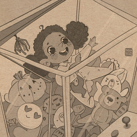 Девочка в автомате с игрушками