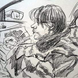 пленэр в машине.