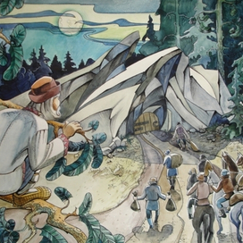 иллюстрация к сказке о мудрой девице и 7разбойниках