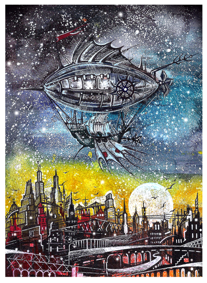 Дирижабль над городом...