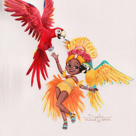 Бразильянка и ара