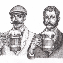 Чехи. Иллюстрация для рекламы пива в социальных сетях ТМ Velkopopovicky Kozel (Велкопоповицкий Козел)