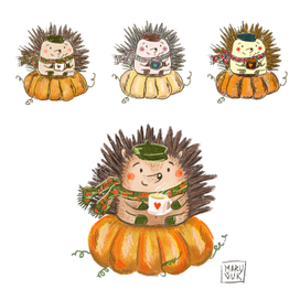 Ежик и тыковка