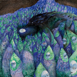 В лесу... Тёмная лесная сущность дарит цветок принцу русалок.