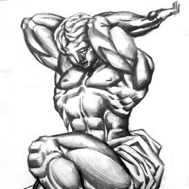 33. "Атлант", бумага, карандаш. 2017 г. 