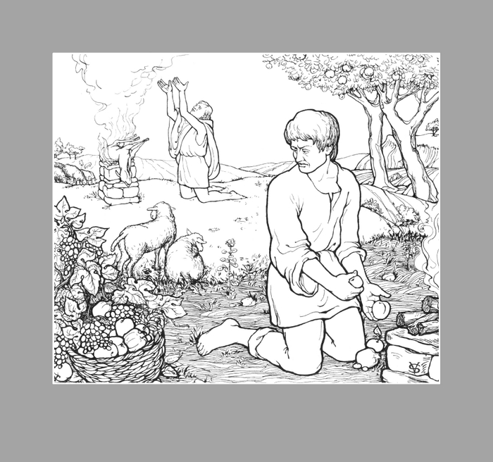 Каин и Авель. Иллюстрация для хрестоматии.