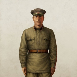 Красноармеец в летней рубахе типа А 1931. ДЛЯ ЭНЦИКЛОПЕДИИ Е. ДРИГА "УНИФОРМА АБТВ РККА"