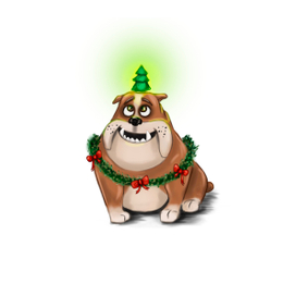 Новогодний бульдог