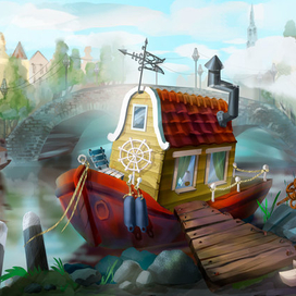 Иллюстрация Дом-кораблик.