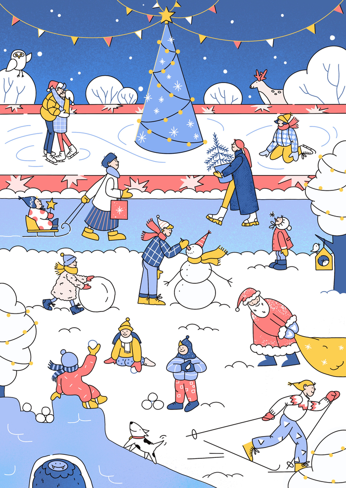 Новогодняя открытка виммельбух