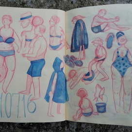 Пляжники и пляж