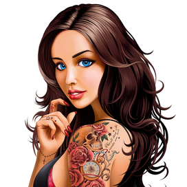 Девушка с татуировкой