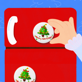 Магнит на холодильник "Счастливого рождества"