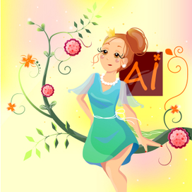 Цветочная принцесса дизайна