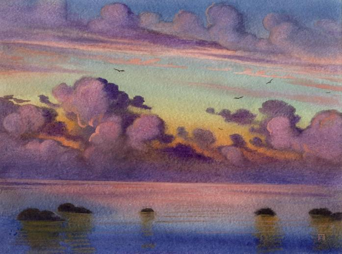 облака над морем