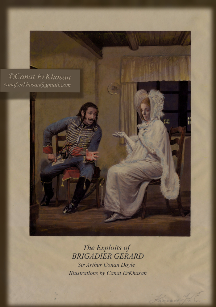 Иллюстрация к книге "Подвиги бригадира Жерара" Артур Конан Дойл.