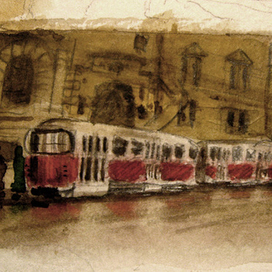 Прага, дождь