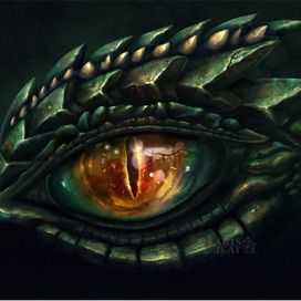 Концепт-арт: Глаз древнего фэнтезийного дракона ✨