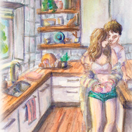 Влюбленные на кухне