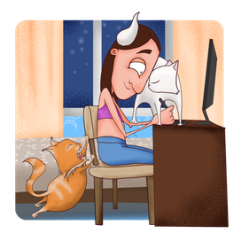 Когда котик очень соскучился