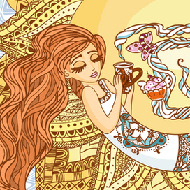 Дудлинг «Утренний кофе» 