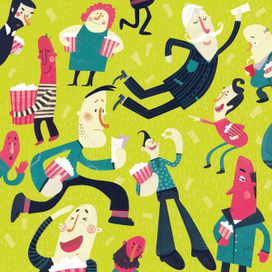 серия иллюстрация для сети кинотеатров "Монитор"