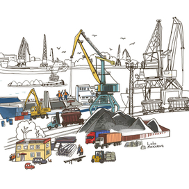 Краны в порту