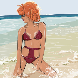 девушка на пляже