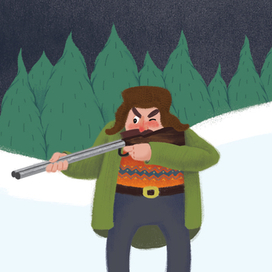 Иллюстрации к сказке "Волк и Дед Мороз"