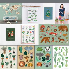 Коллаж из последних примеров иллюстраций