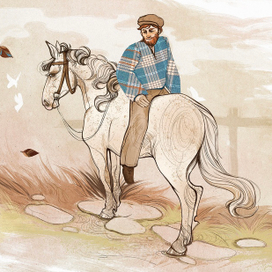 Иллюстрация к басне И. А. Крылова «Конь и Всадник»