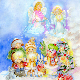 Открытка С Новым Годом и Рождеством