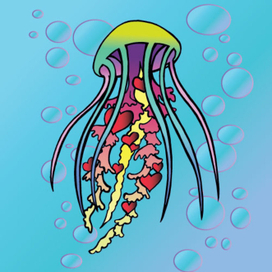 Медуза с сердечками