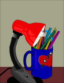 Лампа и карандаши